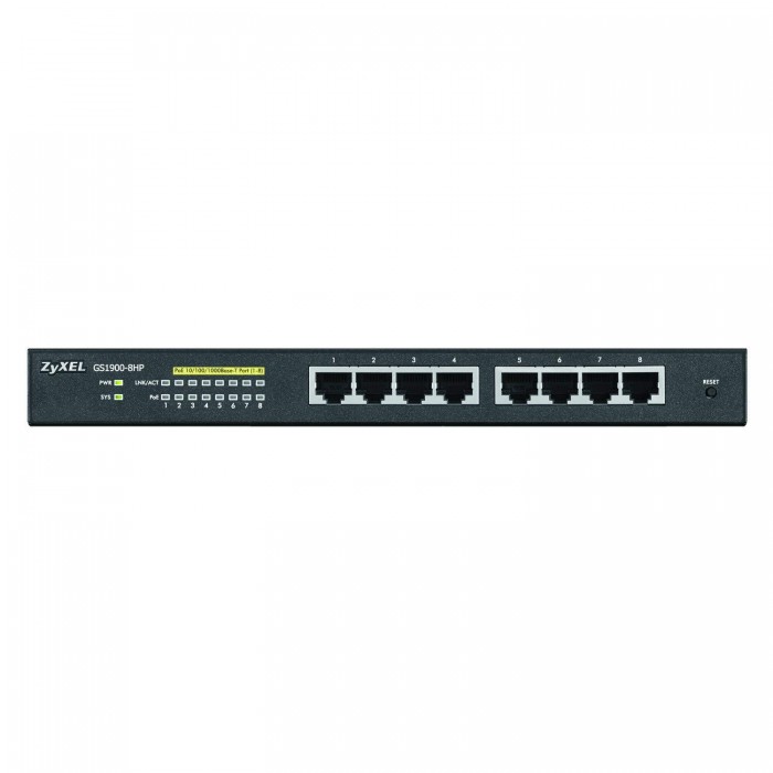 Zyxel 8 port GbE Smart Managed Switch GS1900-8HP