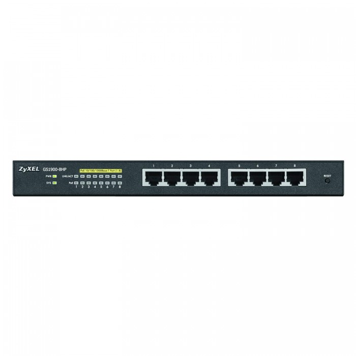 Zyxel 8 port GbE Smart Managed Switch GS1900-8HP